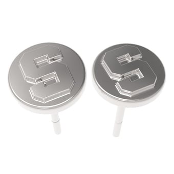 FanDrip Silver Syracuse Orange Sterling Silver Stud Earrings