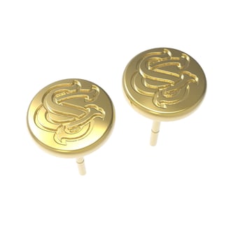 FanDrip Yellow South Carolina Gamecocks 14K Gold-Plated Sterling Silver Stud Earrings
