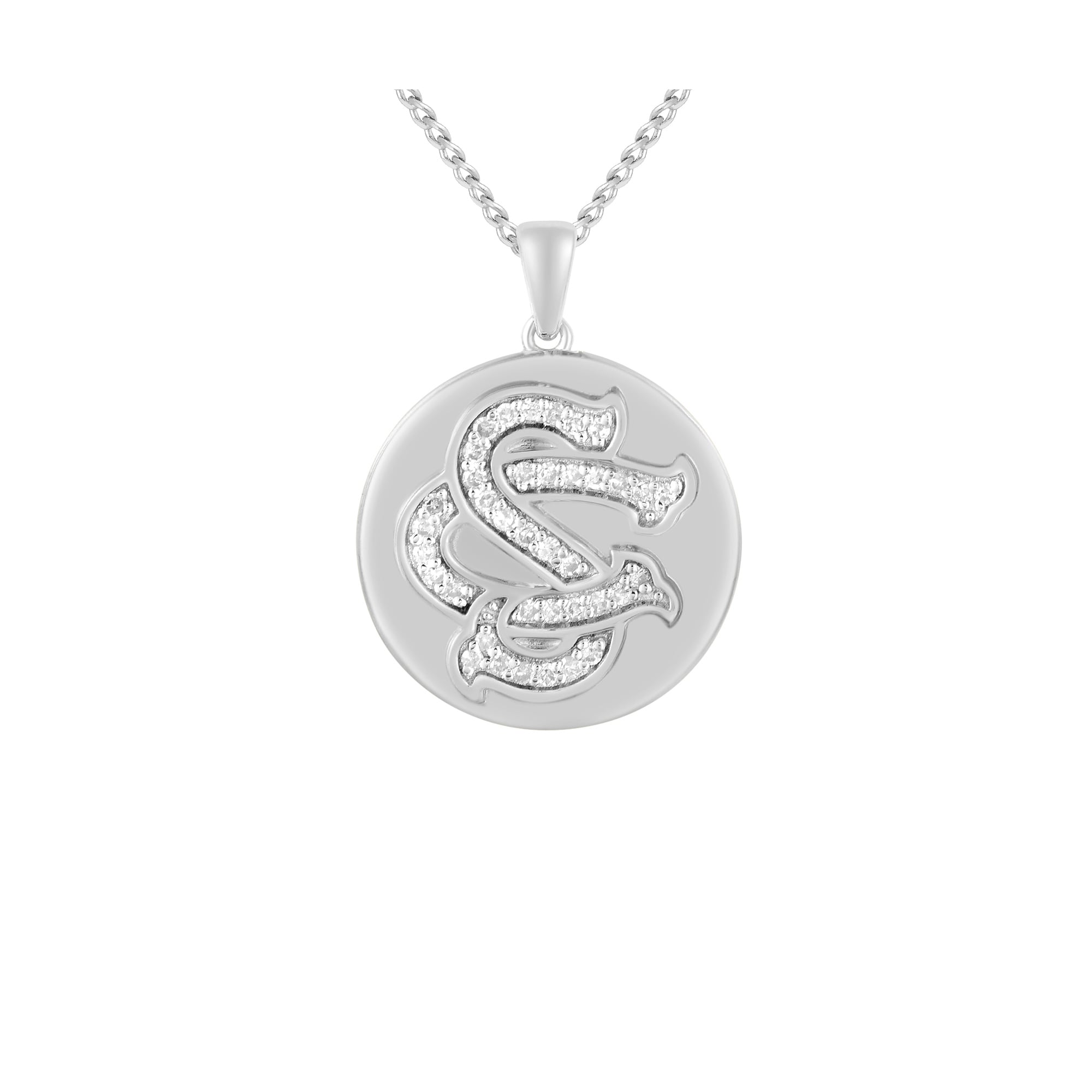 FanDrip Silver South Carolina Gamecocks  Pendant Necklace with 18" Chain