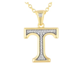 "FanDrip Yellow Tennessee Volunteers  Diamond Pendant Necklace with 18"" Chain"