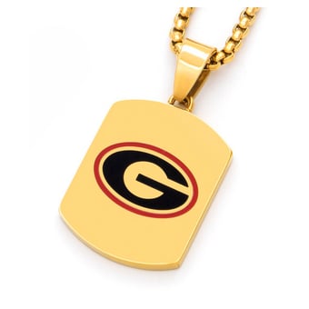 "FanDrip Georgia Bulldogs 24"" Stainless Steel Pendant Necklace"