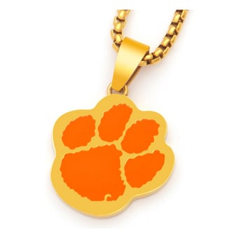 "FanDrip Clemson Tigers 24"" Stainless Steel Pendant Necklace"