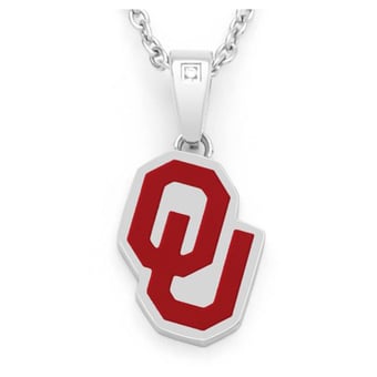 "FanDrip Oklahoma Sooners 17"" Stainless Steel Pendant Necklace"