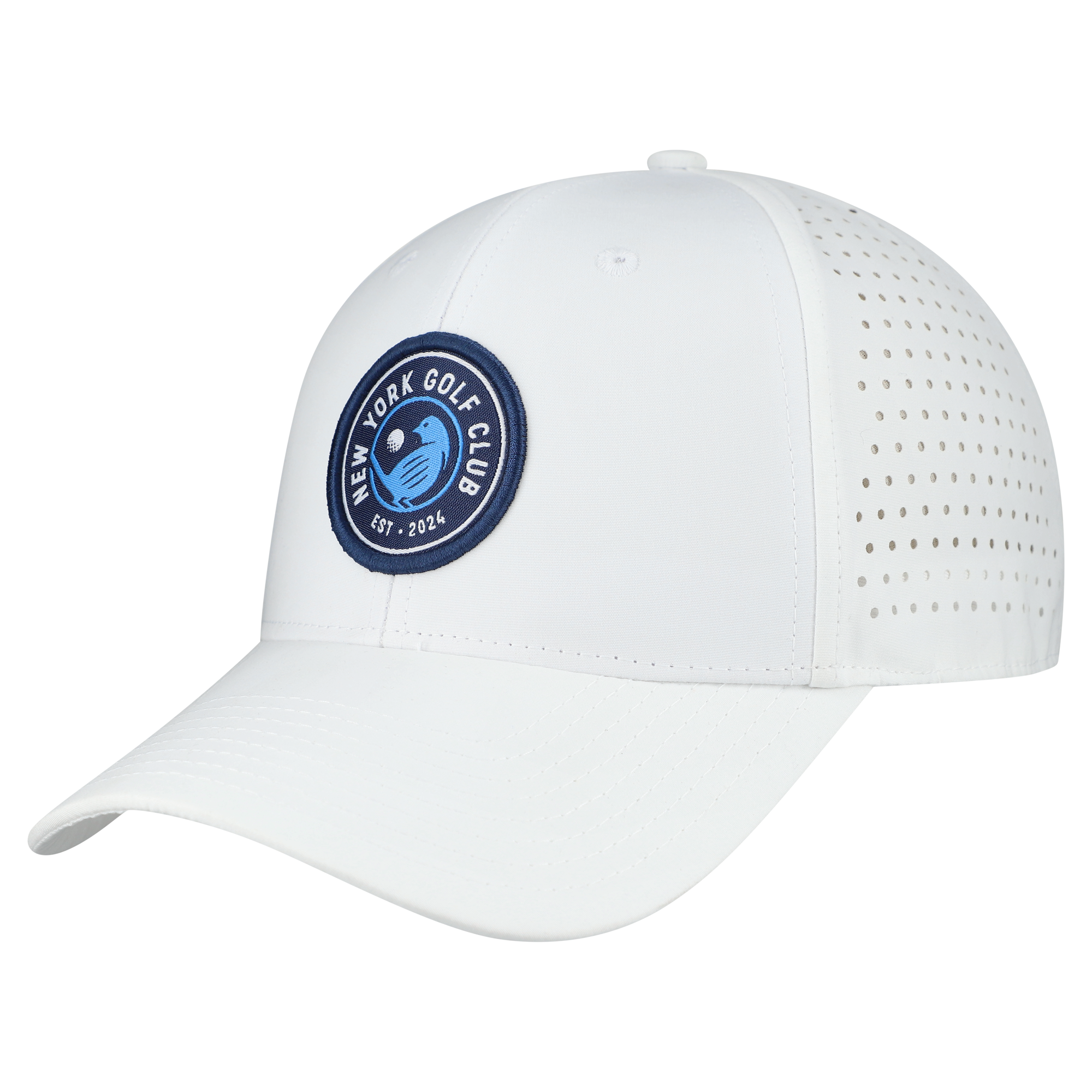 Men's Redvanly White New York Golf Club Logo Performance Adjustable Hat