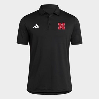 Men's adidas Black Nebraska Huskers Ultimate 365 Stripe Polo