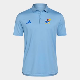 Men's adidas Light Blue Kansas Jayhawks Ultimate 365 Stripe Polo