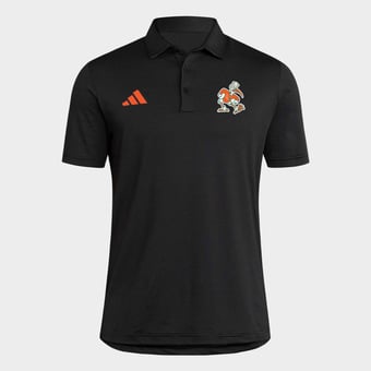 Men's adidas Black Miami Hurricanes Ultimate 365 Stripe Polo