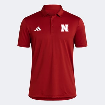 Men's adidas Red Nebraska Huskers Ultimate 365 Stripe Polo