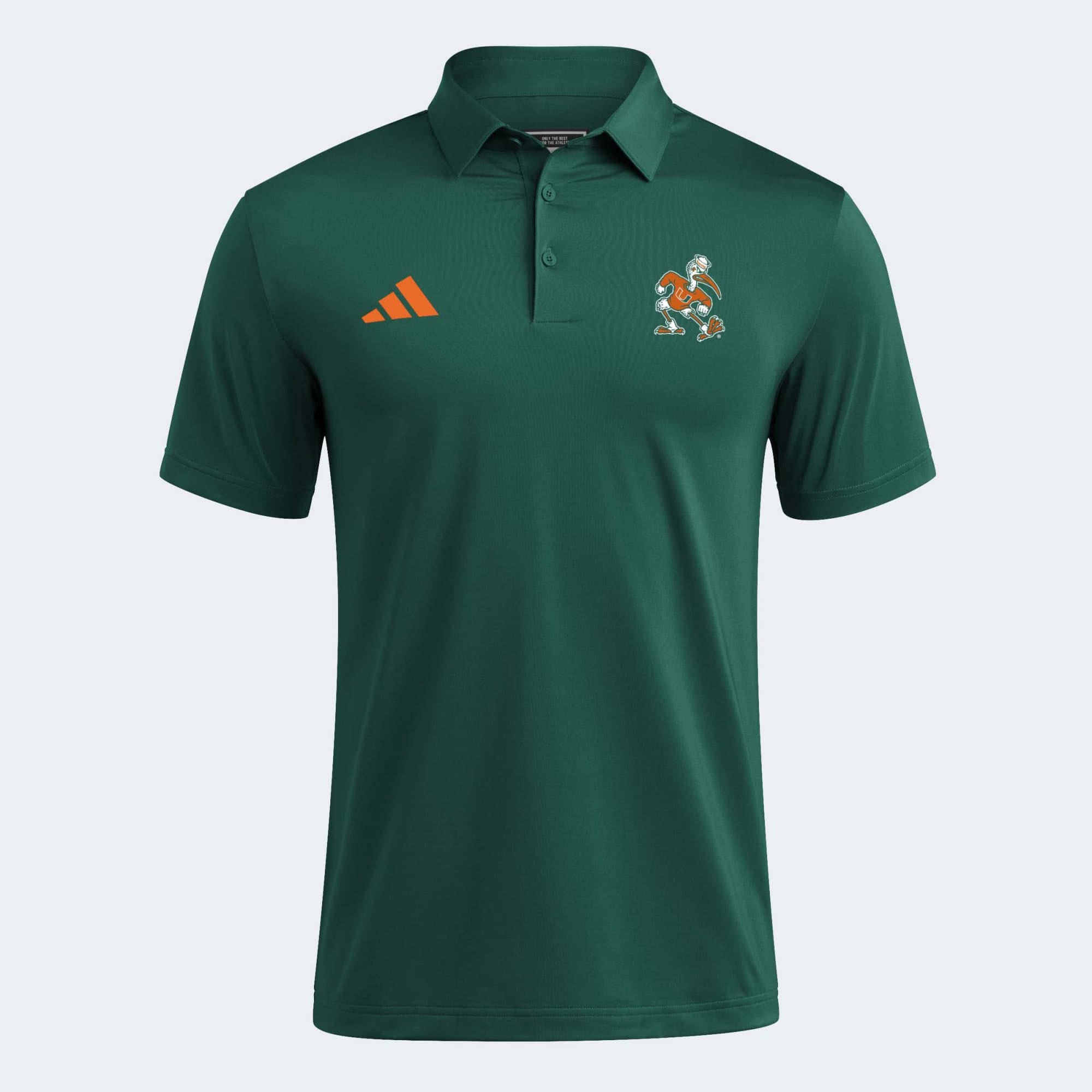 Men's adidas Green Miami Hurricanes Ultimate 365 Solid Polo