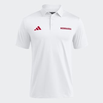 Men's adidas White Nebraska Huskers Ultimate 365 Solid Polo