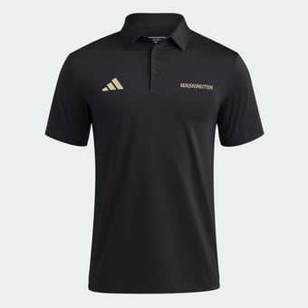 Men's adidas Black Washington Huskies Ultimate 365 Solid Polo