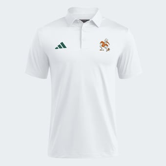 Men's adidas White Miami Hurricanes Ultimate 365 Solid Polo