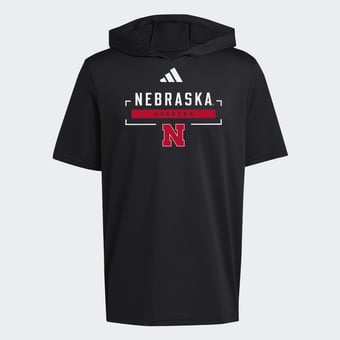 Men's adidas Black Nebraska Huskers D4T Short Sleeve Hooded AEROREADY T-Shirt