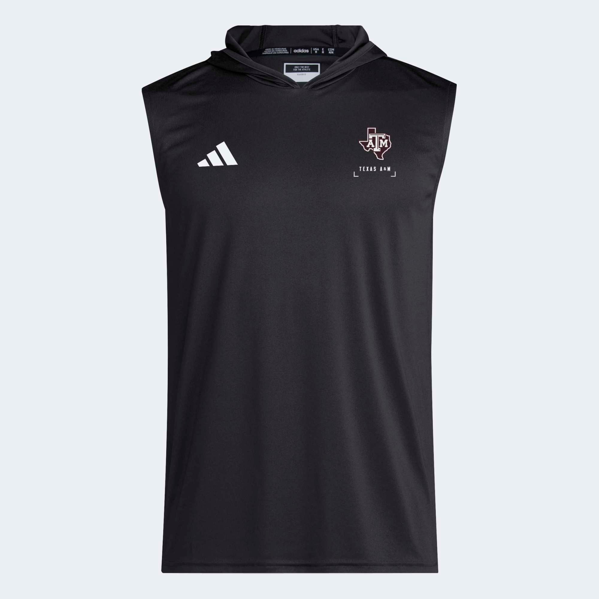 Men's adidas Black Texas A&M Aggies D4T Sleeveless Hoodie