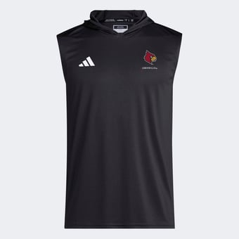 Men's adidas Black Louisville Cardinals D4T Sleeveless Hoodie