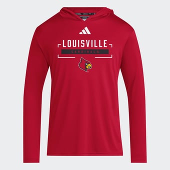 Men's adidas Red Louisville Cardinals D4T Long Sleeve Hooded T-Shirt
