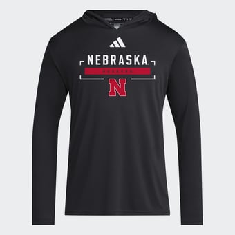 Men's adidas Black Nebraska Huskers D4T Long Sleeve Hooded T-Shirt
