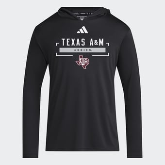 Men's adidas Black Texas A&M Aggies D4T Long Sleeve Hooded T-Shirt