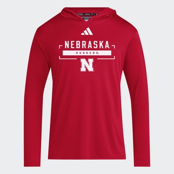 Men's adidas Scarlet Nebraska Huskers D4T Long Sleeve Hooded T-Shirt