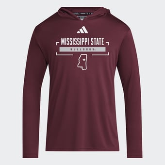 Men's adidas Maroon Mississippi State Bulldogs D4T Long Sleeve Hooded T-Shirt