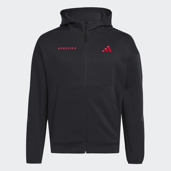 Men's adidas Black Nebraska Huskers Z.N.E Full-Zip Hoodie