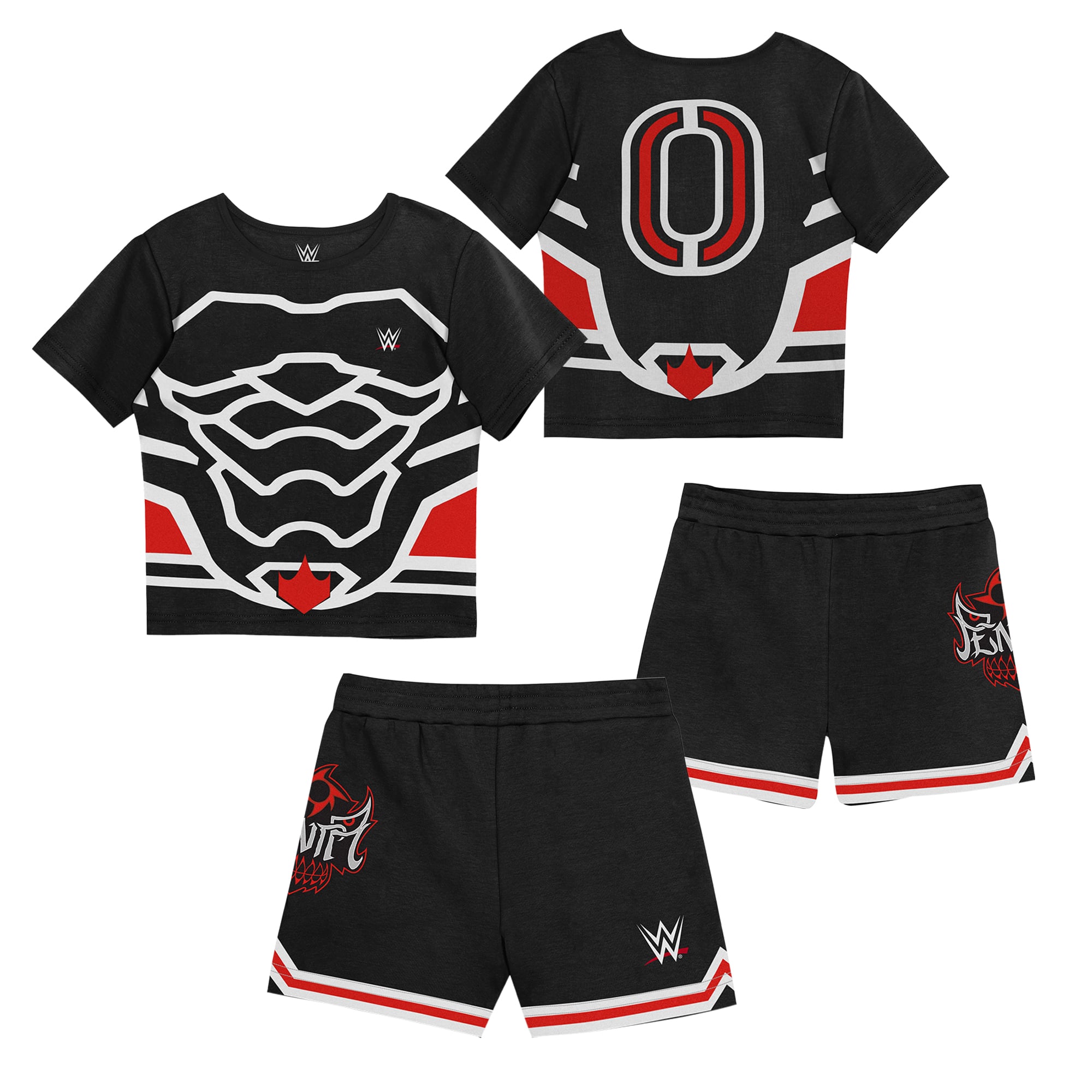 Toddler Mitchell & Ness  Black Penta Play by Place Two-Pack T-Shirt & Shorts Set