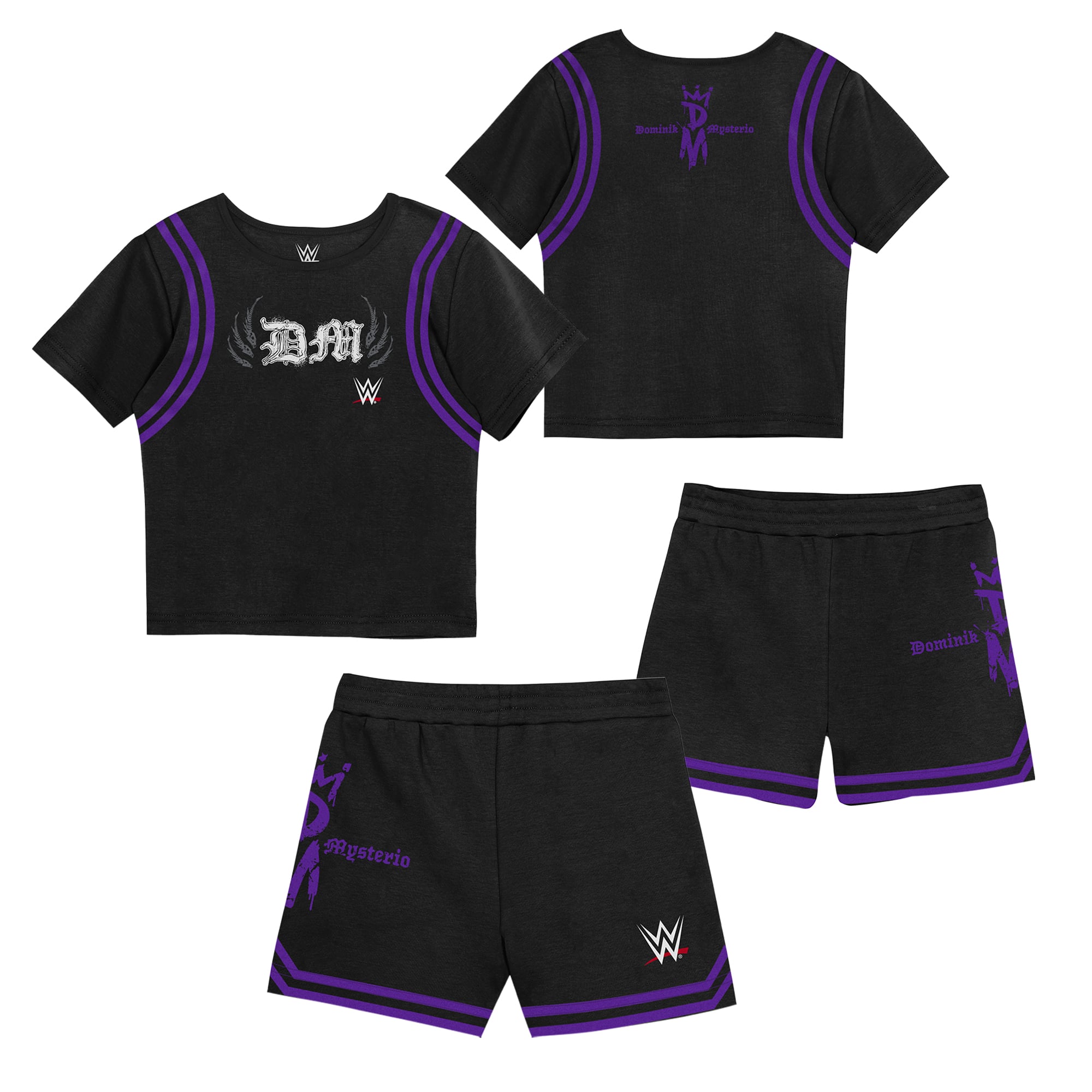 Toddler Mitchell & Ness  Black Dominik Mysterio Play by Place Two-Pack T-Shirt & Shorts Set