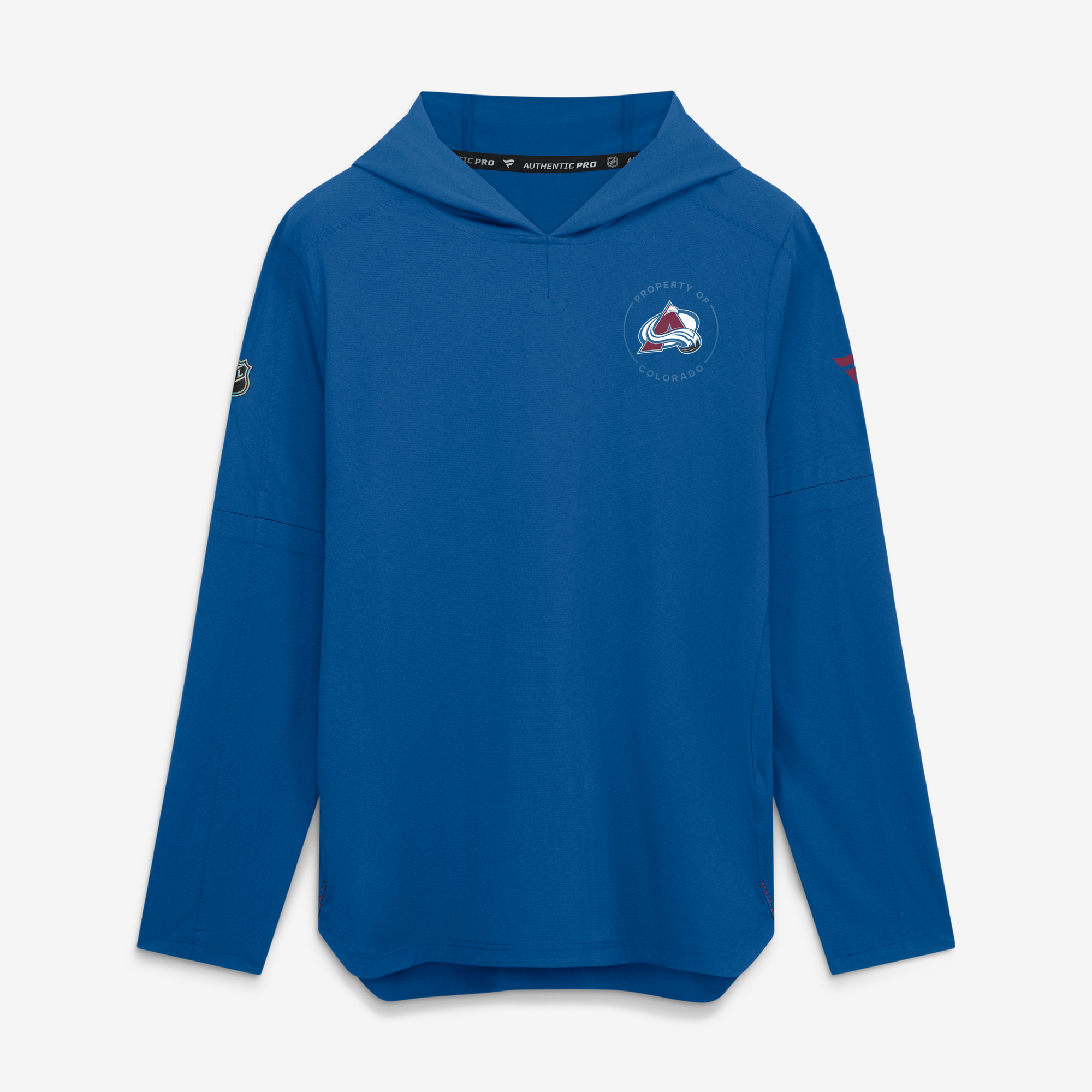 Men's Fanatics Blue Colorado Avalanche Authentic Pro Train Lightweight Pullover Hoodie