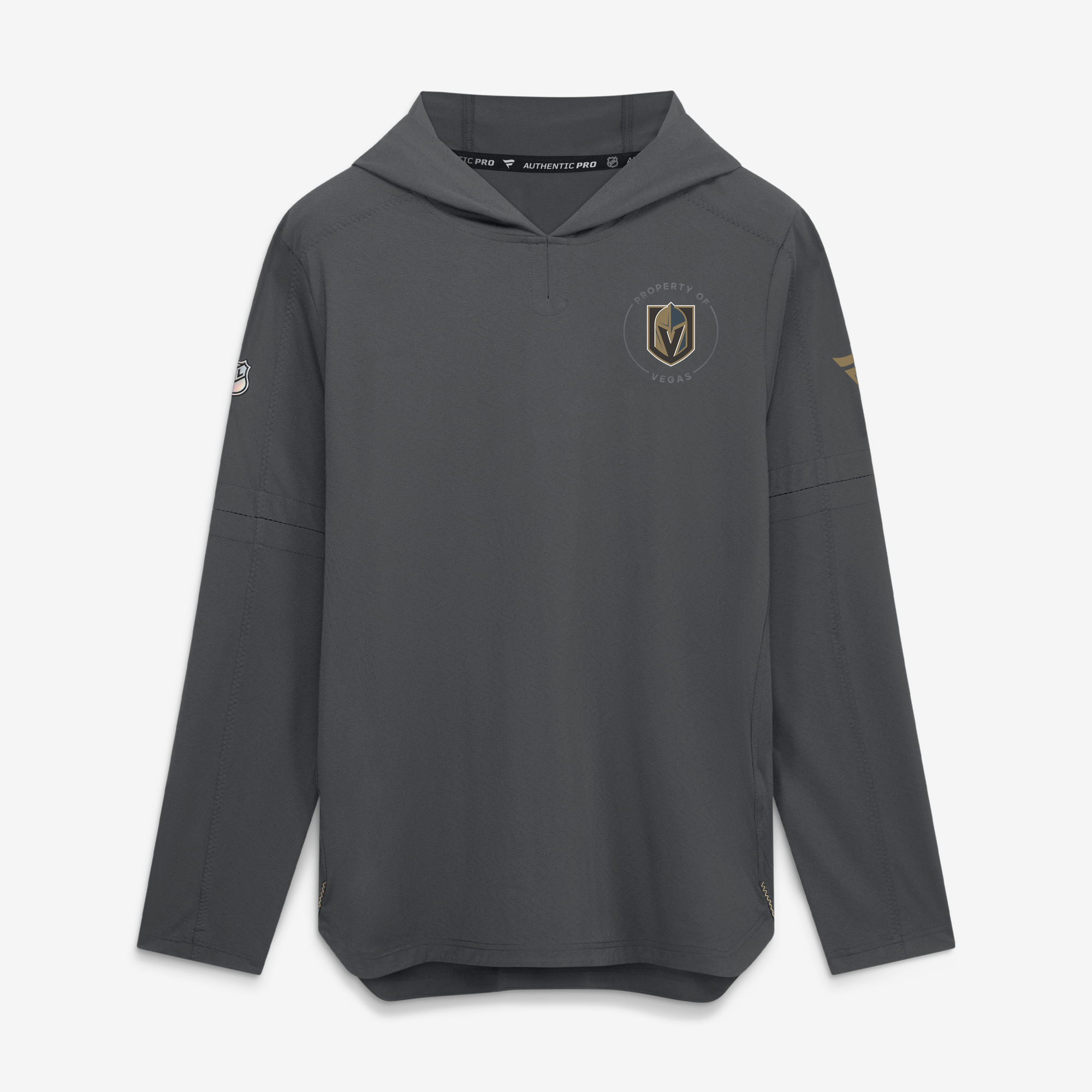 Men's Fanatics Gray Vegas Golden Knights Authentic Pro Train Lightweight Pullover Hoodie