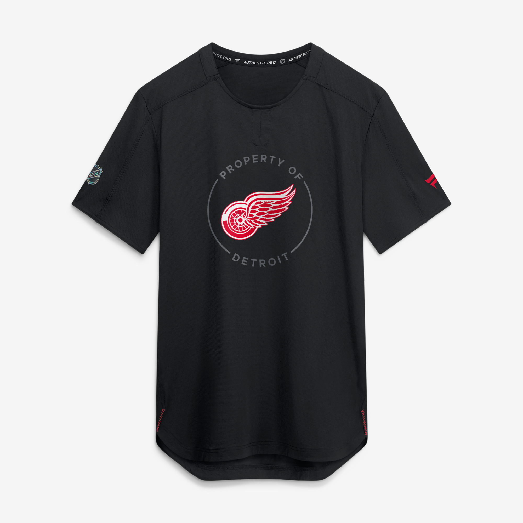 Men's Fanatics Black Detroit Red Wings Authentic Pro Train Performance T-Shirt