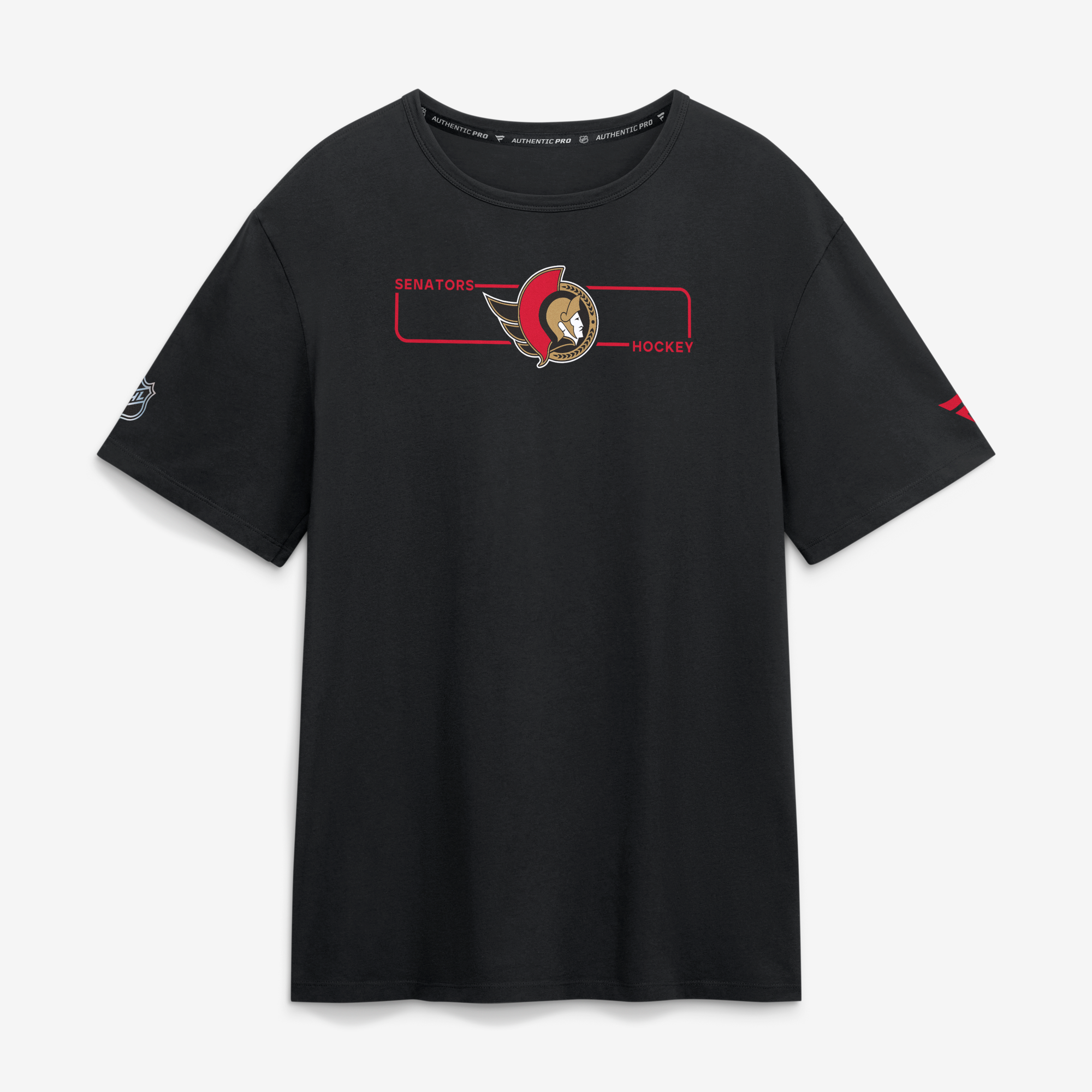 Men's Fanatics Black Ottawa Senators Authentic Pro Primary Logo T-Shirt
