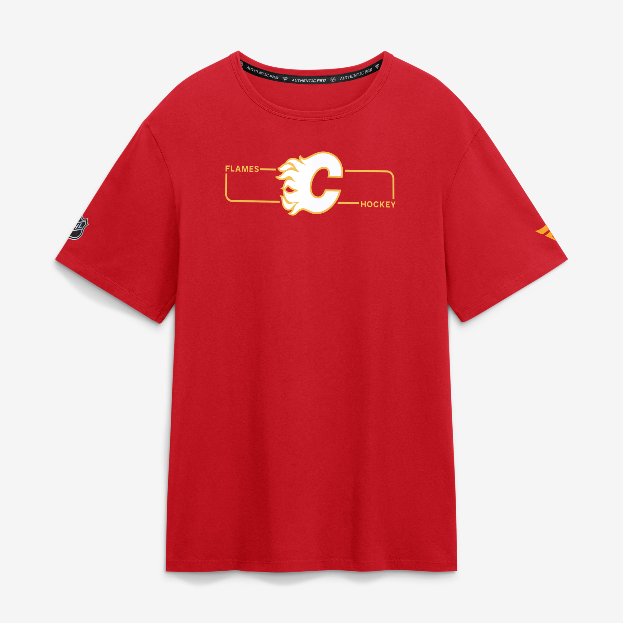 Men's Fanatics Red Calgary Flames Authentic Pro Primary Logo T-Shirt