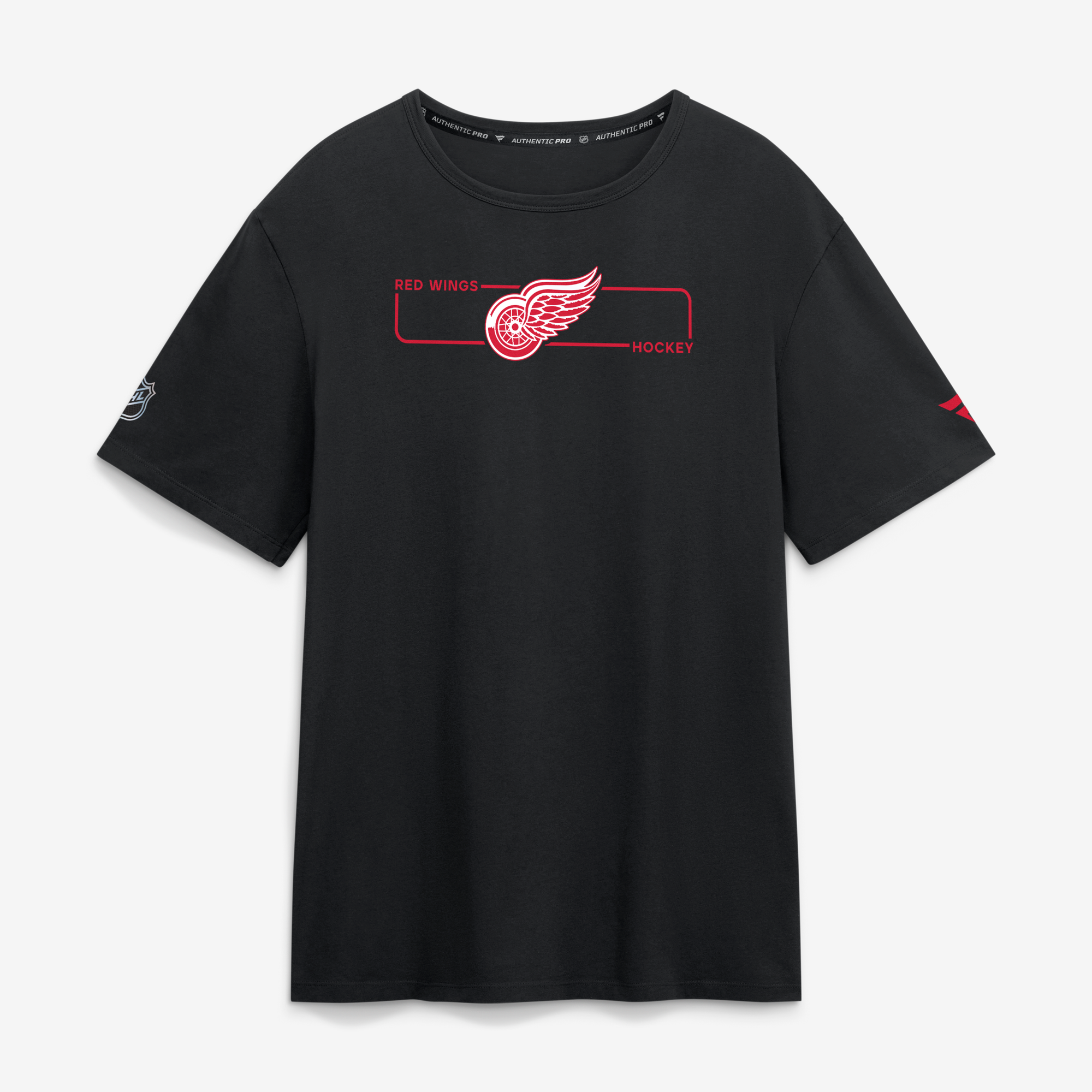 Men's Fanatics Black Detroit Red Wings Authentic Pro Primary Logo T-Shirt