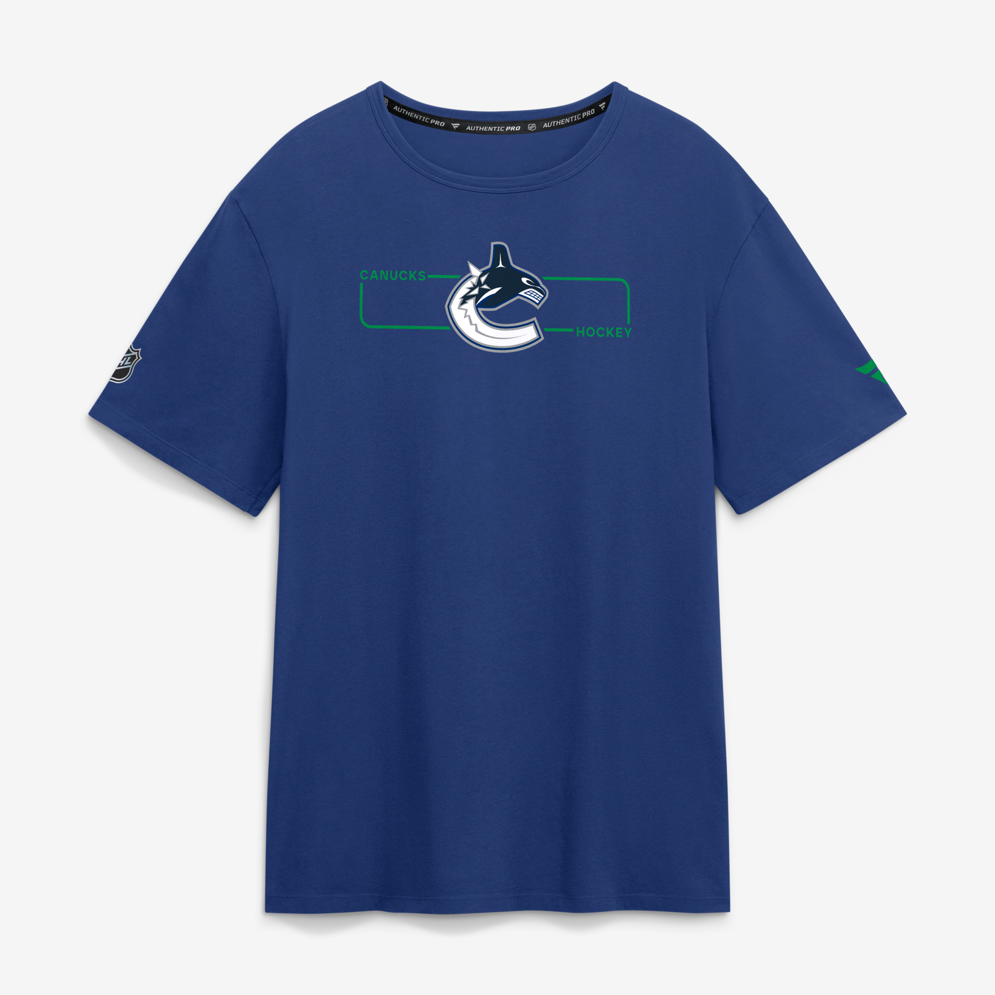Men's Fanatics Blue Vancouver Canucks Authentic Pro Primary Logo T-Shirt