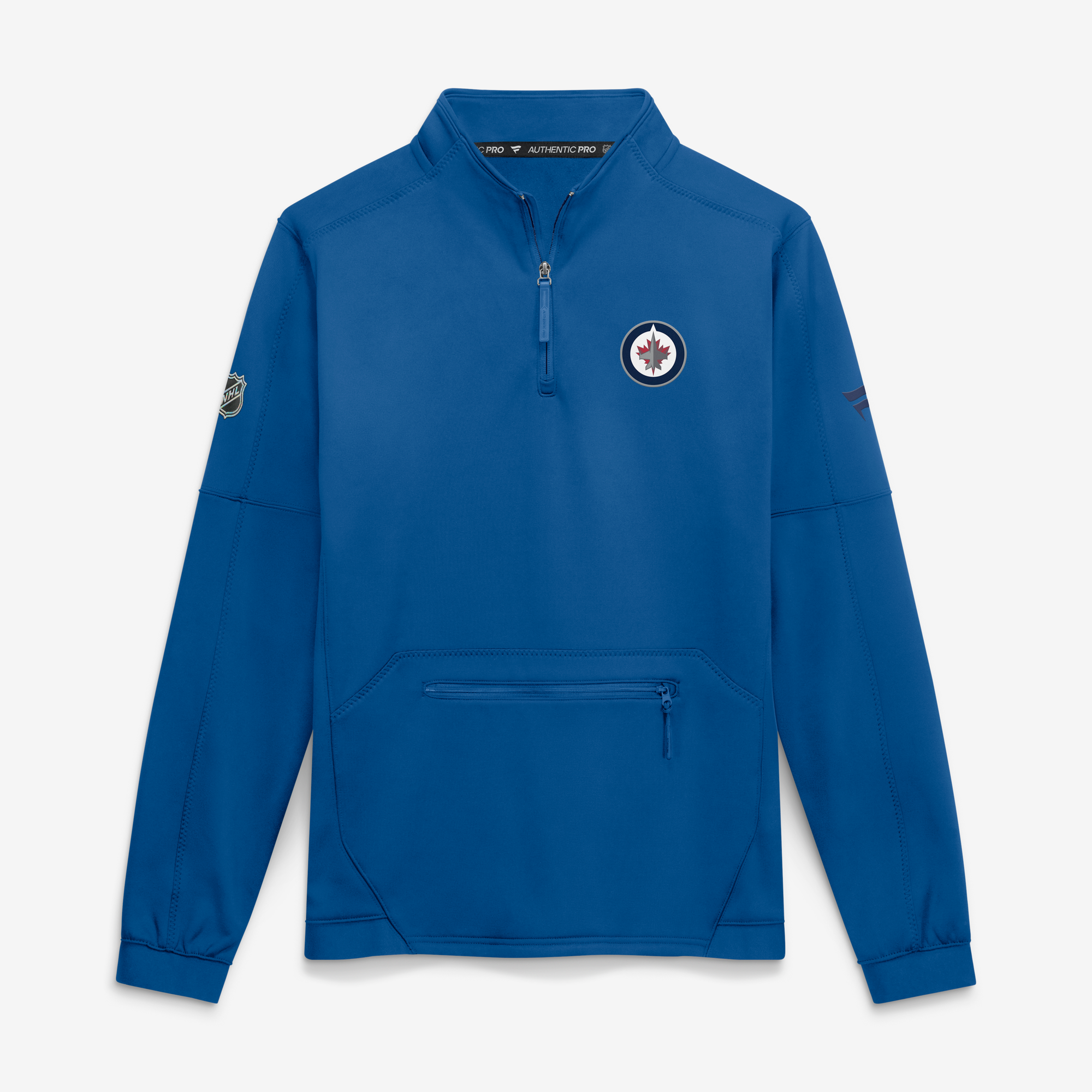 Men's Fanatics Blue Winnipeg Jets Authentic Pro Rink Fleece Quarter-Zip Pullover