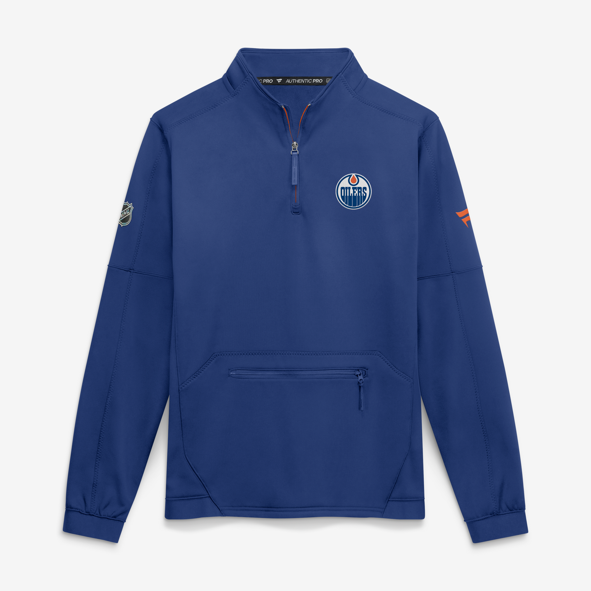 Men's Fanatics Royal Edmonton Oilers Authentic Pro Rink Fleece Quarter-Zip Pullover