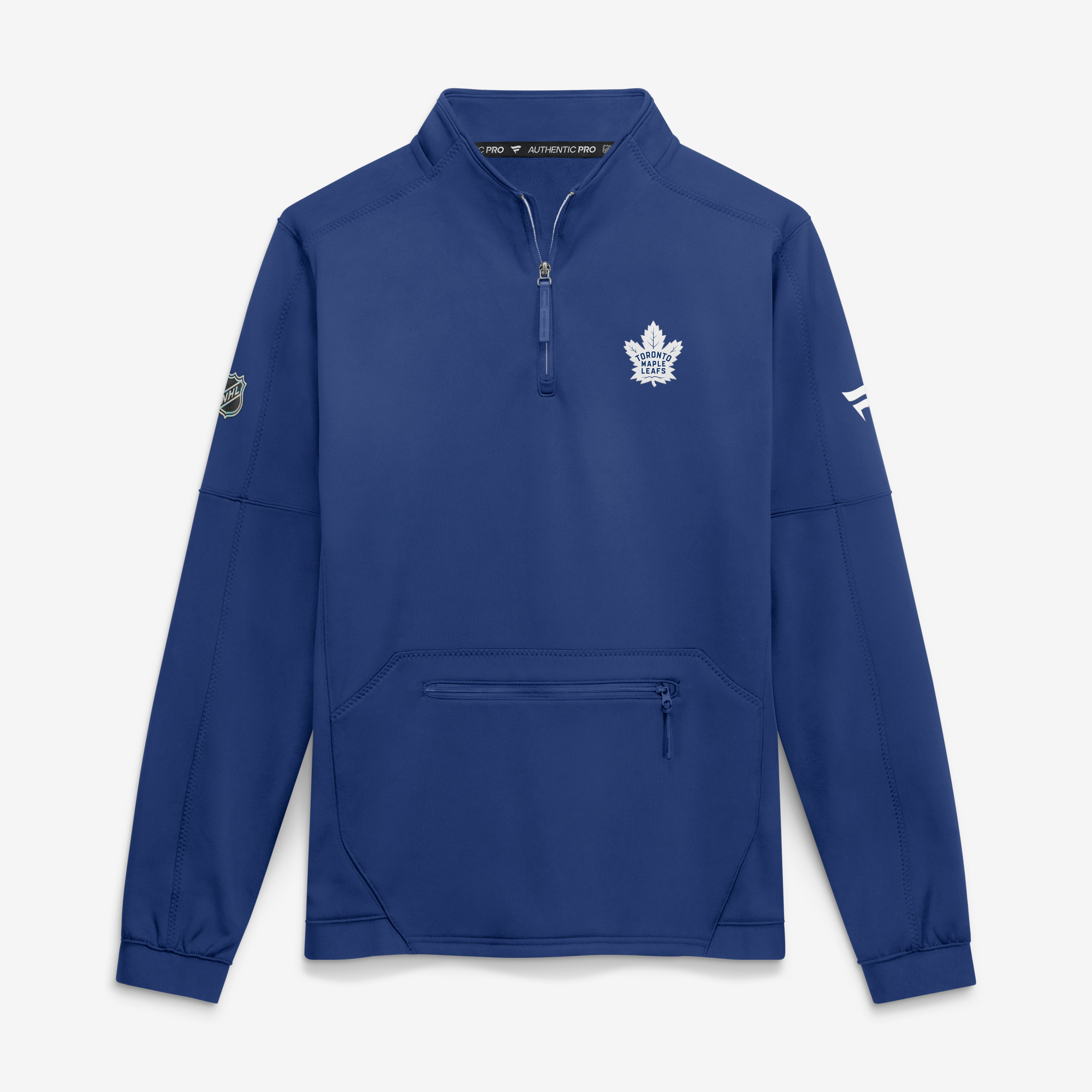 Men's Fanatics Blue Toronto Maple Leafs Authentic Pro Rink Fleece Quarter-Zip Pullover