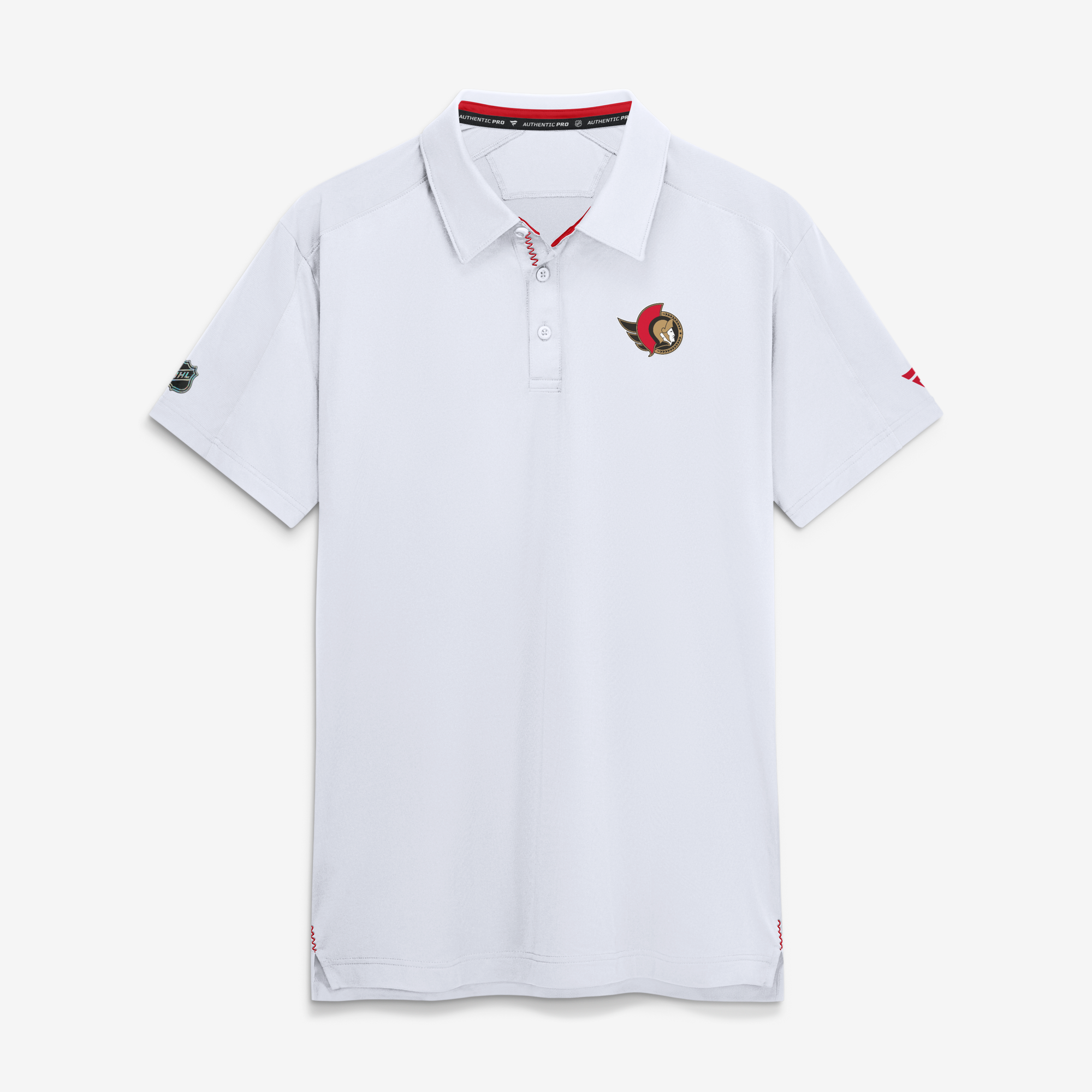 Men's Fanatics White Ottawa Senators Authentic Pro Rink Polo