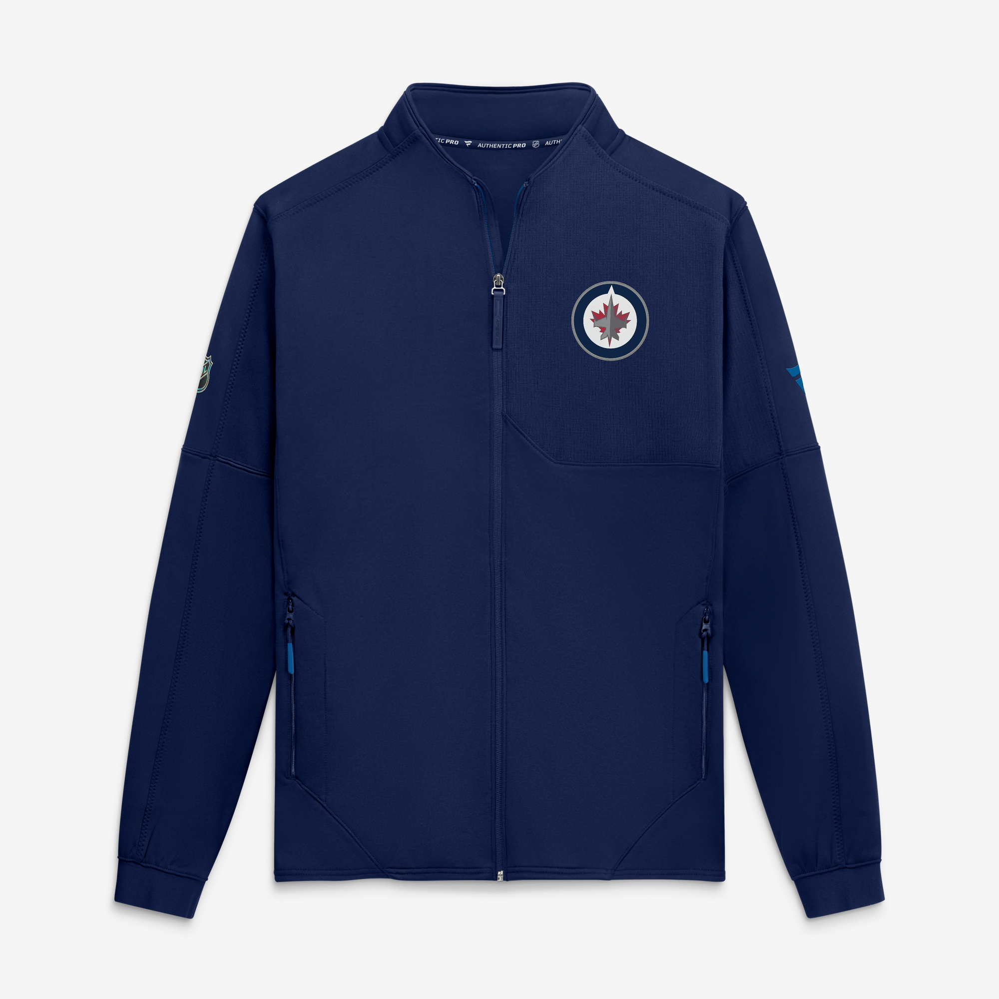 Men's Fanatics Navy Winnipeg Jets Authentic Pro Rink Fleece Full-Zip Jacket