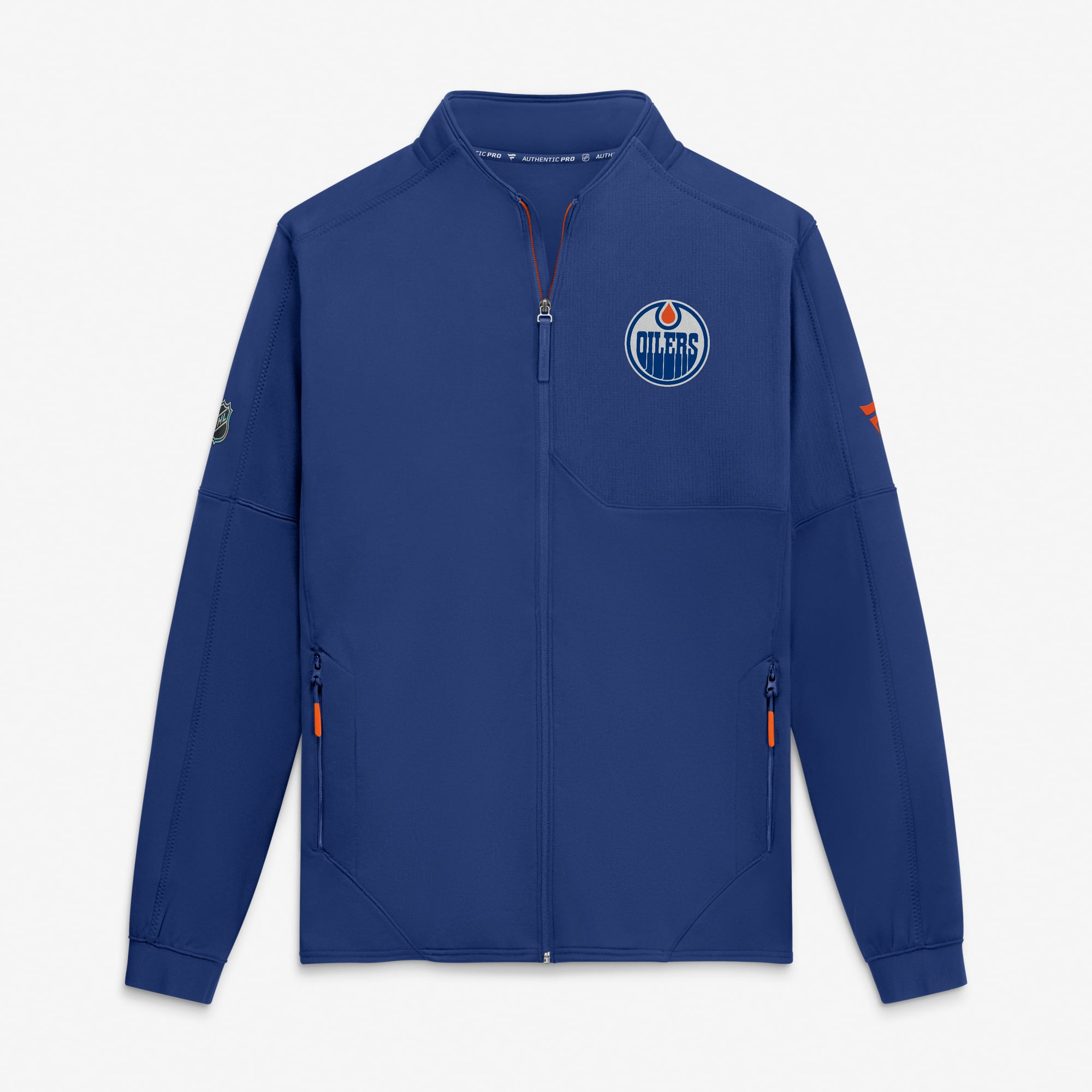 Men's Fanatics Royal Edmonton Oilers Authentic Pro Rink Fleece Full-Zip Jacket