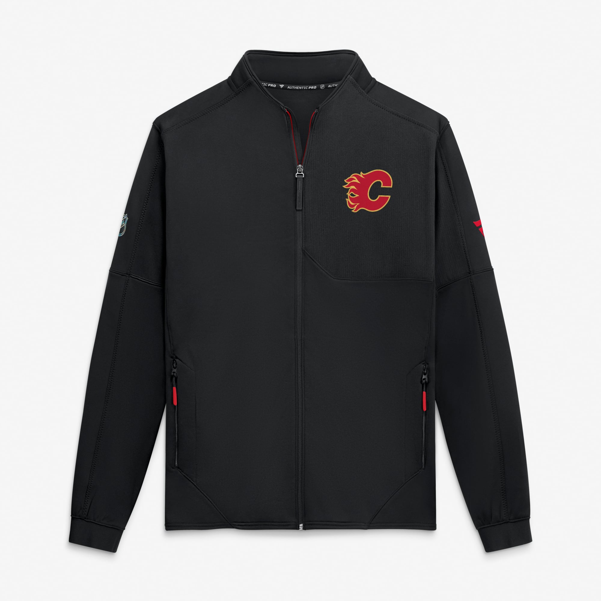 Men's Fanatics Black Calgary Flames Authentic Pro Rink Fleece Full-Zip Jacket