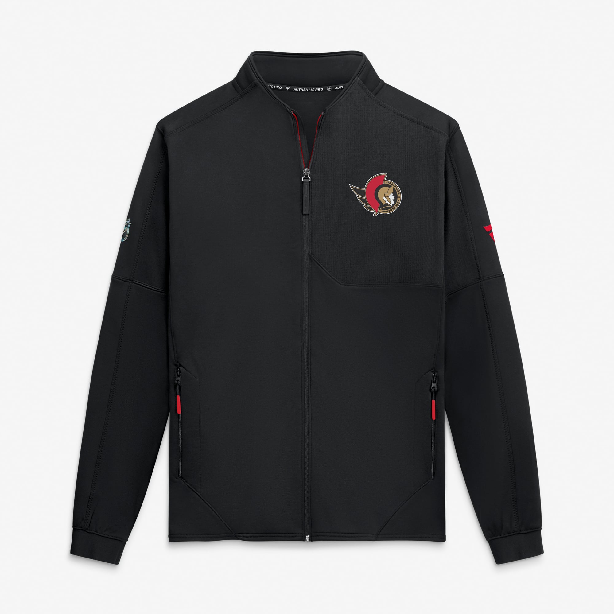 Men's Fanatics Black Ottawa Senators Authentic Pro Rink Fleece Full-Zip Jacket