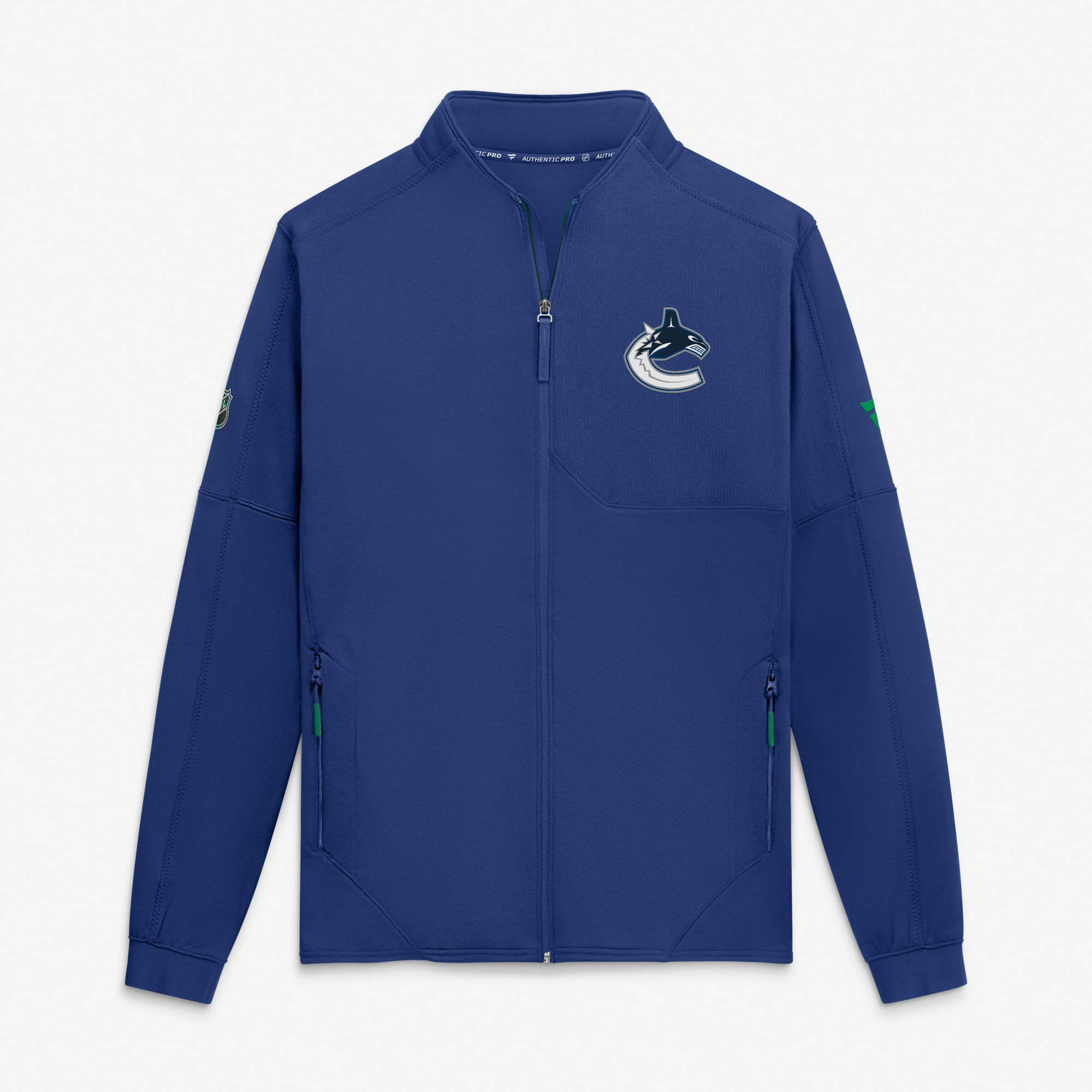 Men's Fanatics Blue Vancouver Canucks Authentic Pro Rink Fleece Full-Zip Jacket