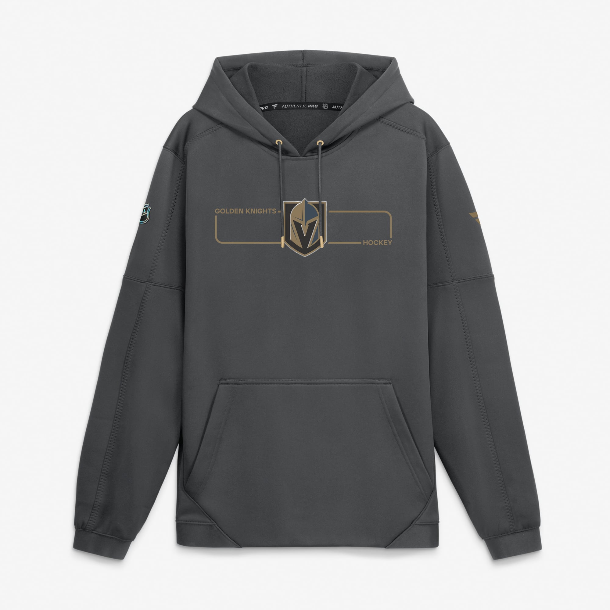 Men's Fanatics Gray Vegas Golden Knights Authentic Pro Rink Fleece Pullover Hoodie
