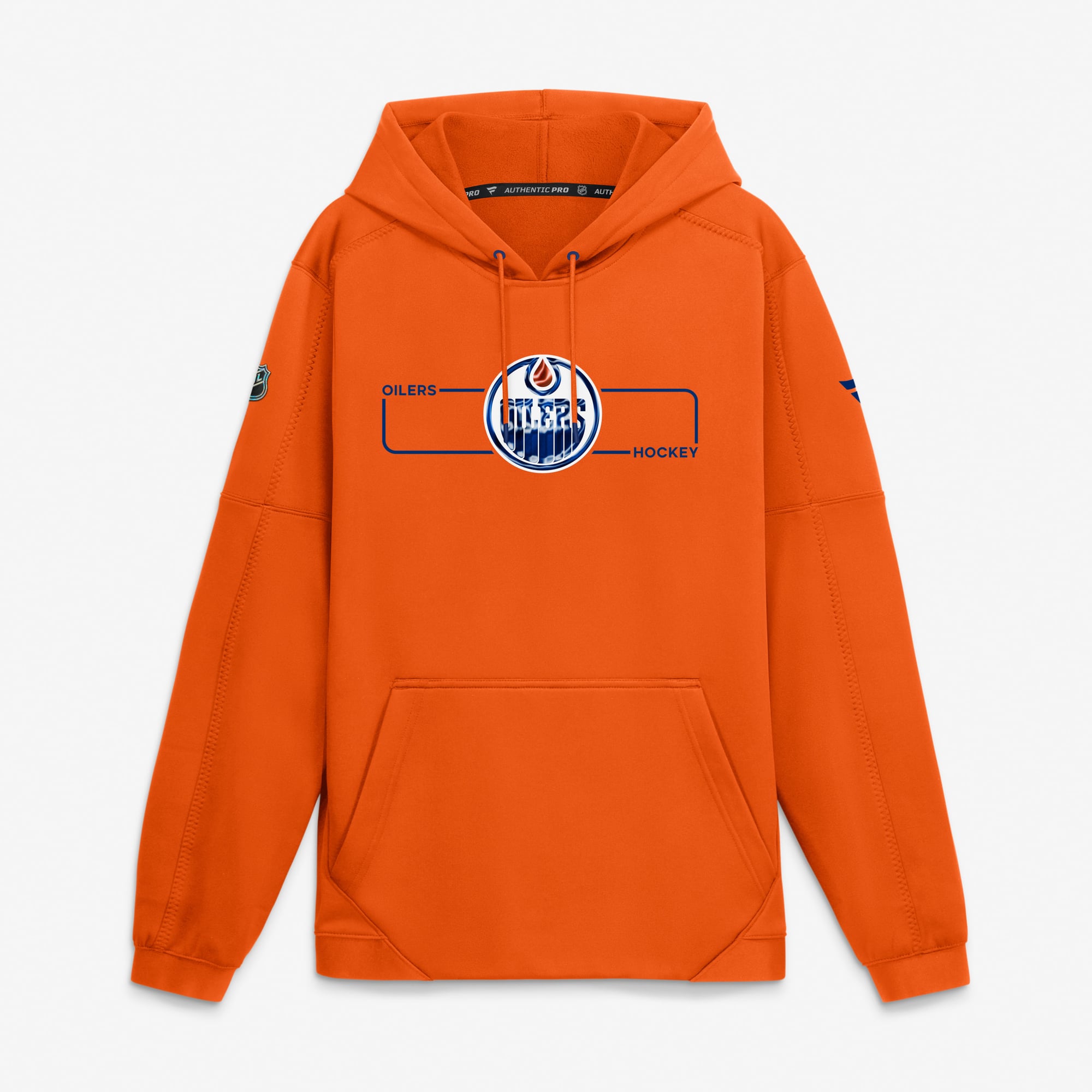 Men's Fanatics Orange Edmonton Oilers Authentic Pro Rink Fleece Pullover Hoodie
