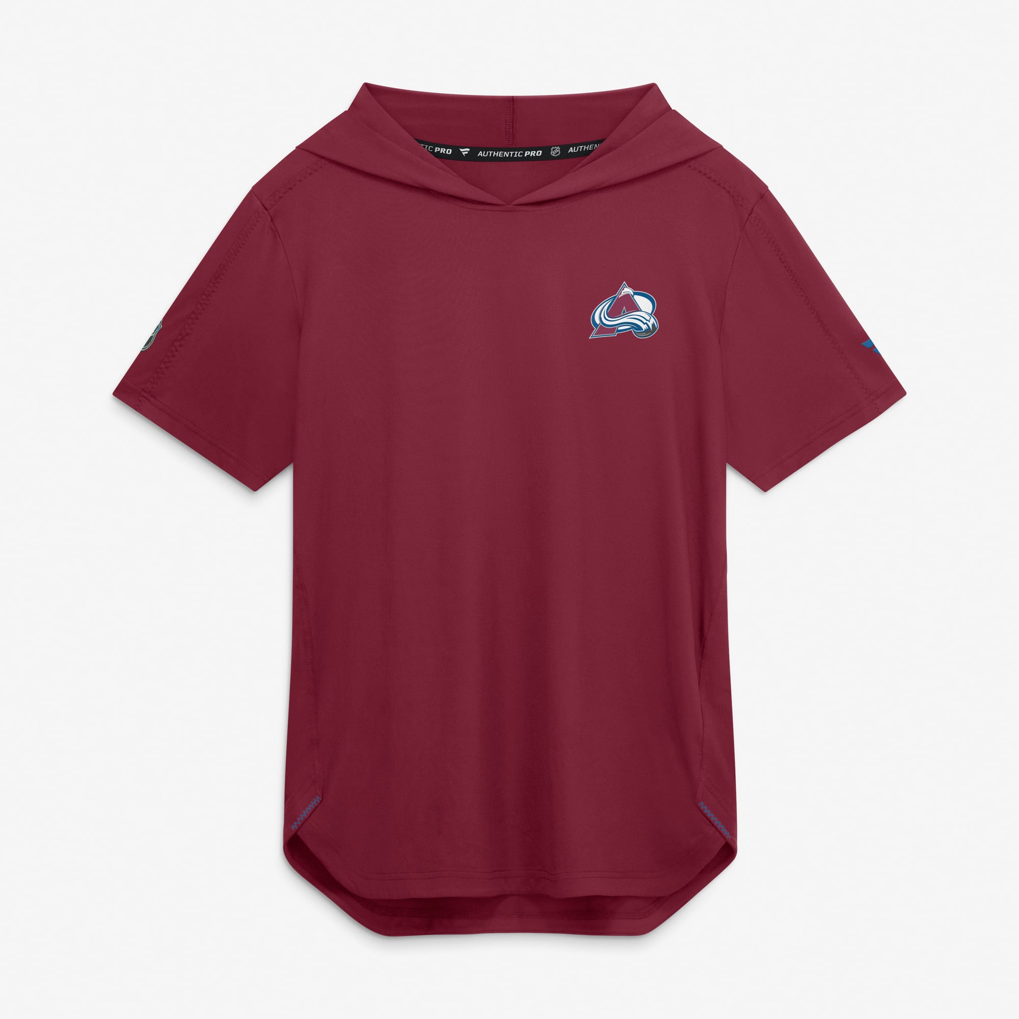 Men's Fanatics Burgundy Colorado Avalanche Authentic Pro Train Short Sleeve Pullover Hoodie
