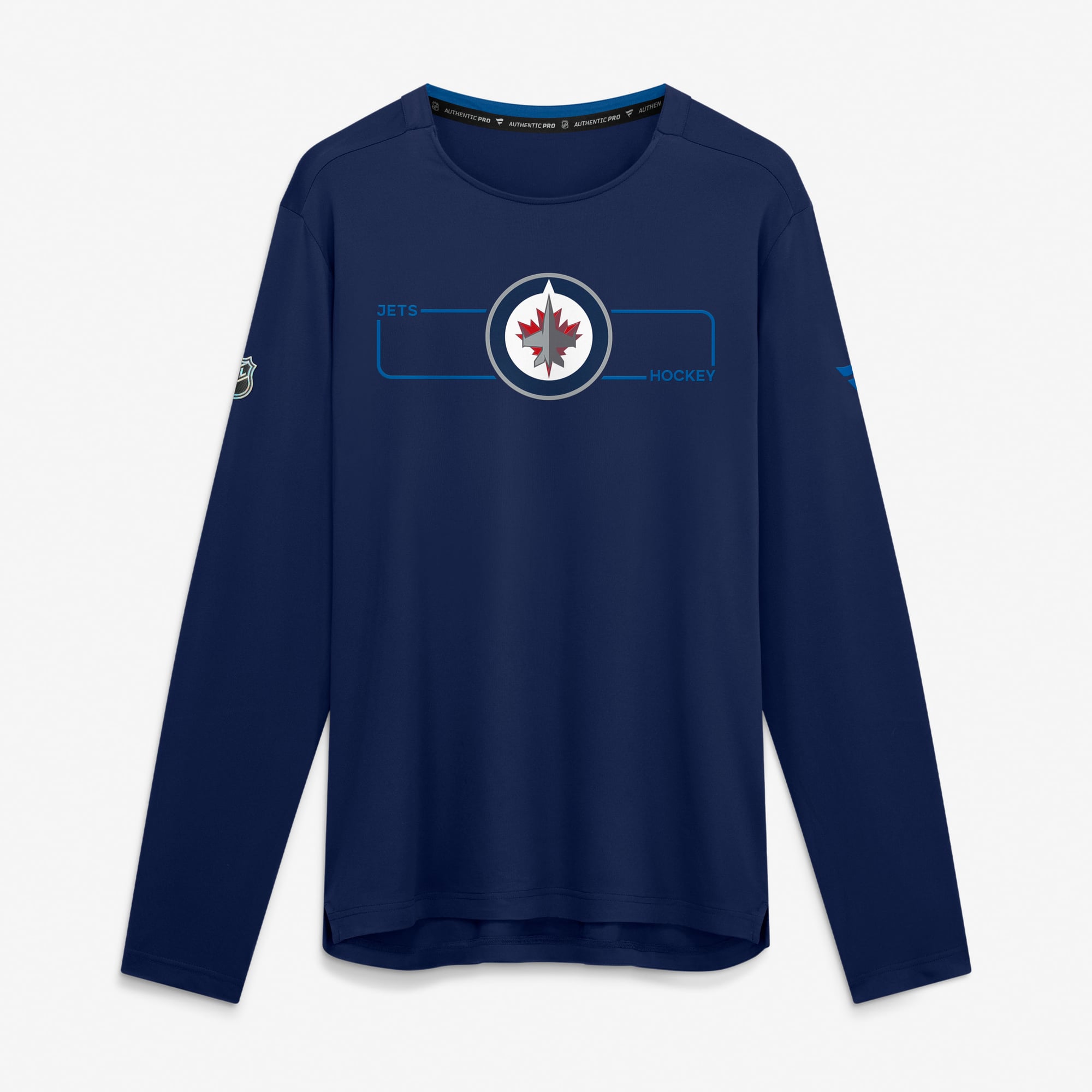 Men's Fanatics Navy Winnipeg Jets Authentic Pro Rink Tech Long Sleeve T-Shirt