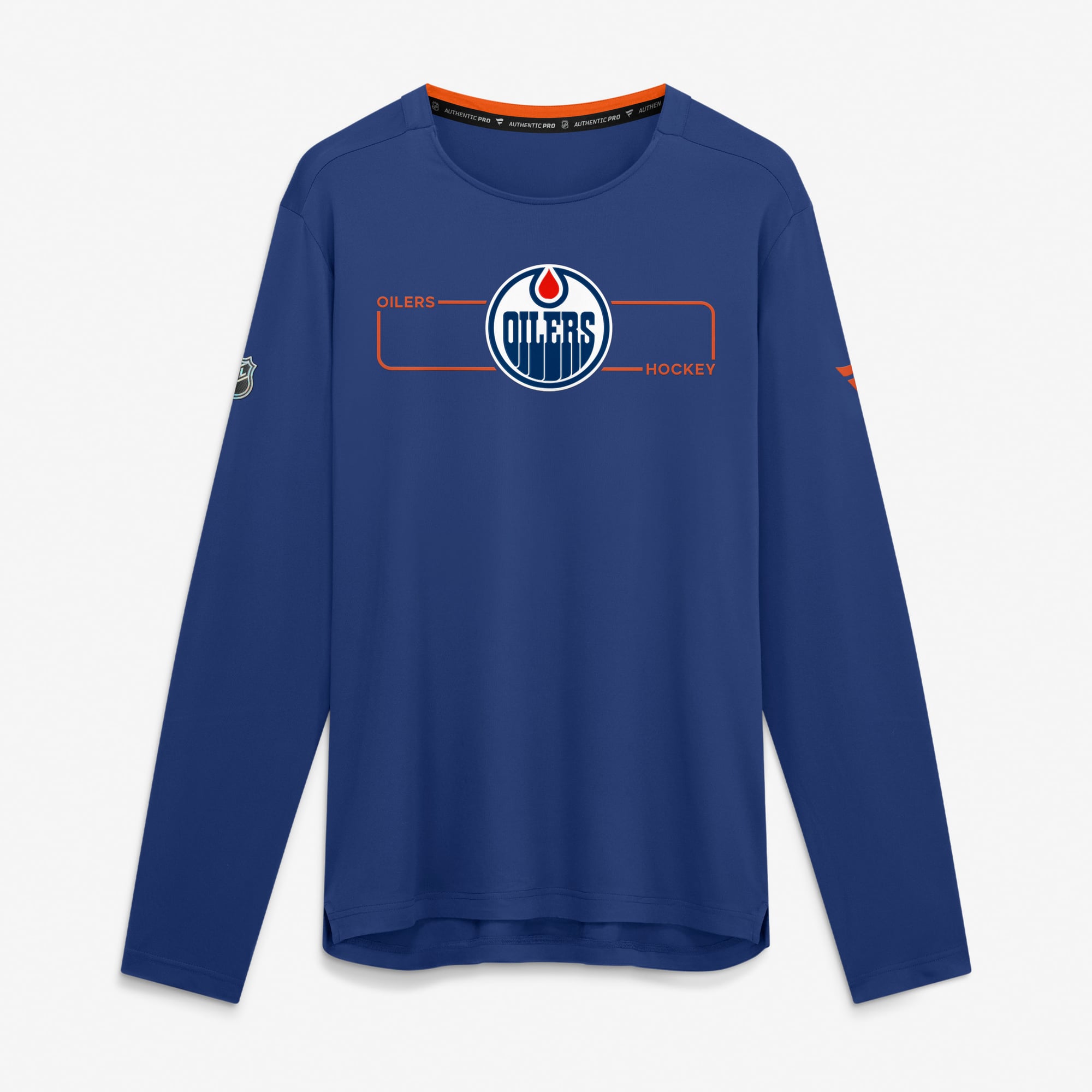 Men's Fanatics Royal Edmonton Oilers Authentic Pro Rink Tech Long Sleeve T-Shirt