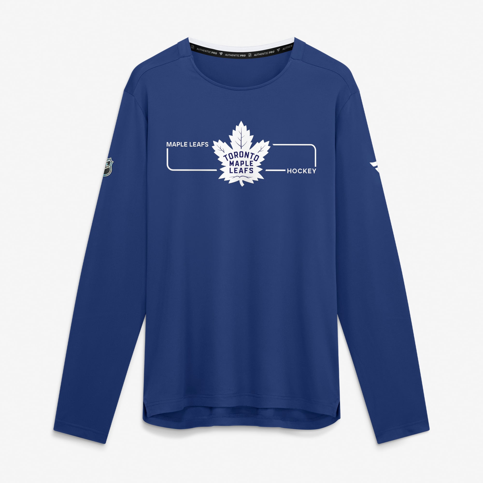 Men's Fanatics Blue Toronto Maple Leafs Authentic Pro Rink Tech Long Sleeve T-Shirt