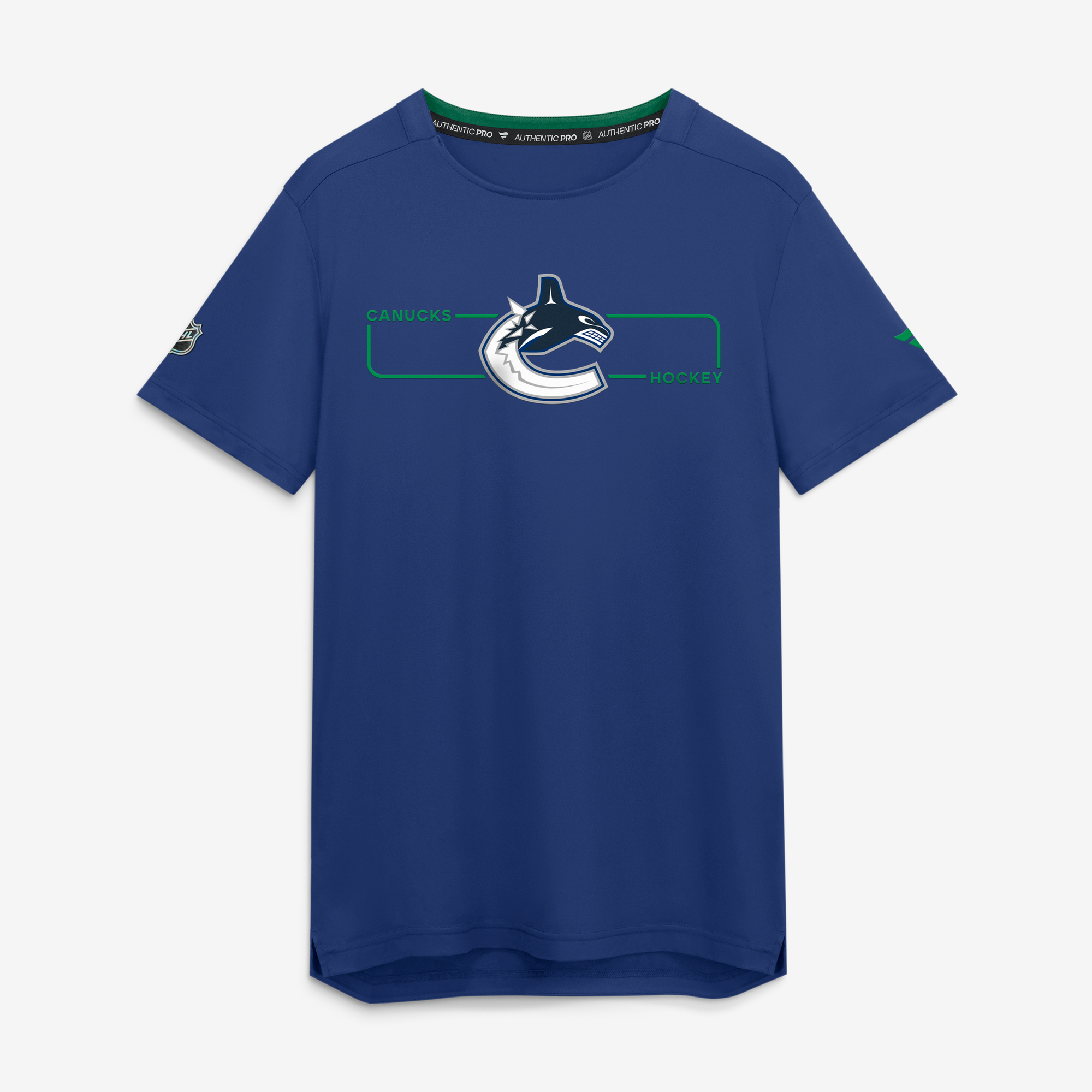 Men's Fanatics Blue Vancouver Canucks Authentic Pro Rink Tech T-Shirt